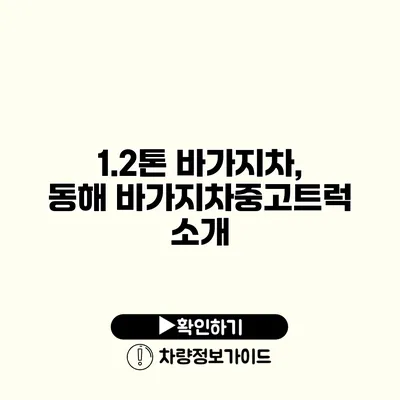 1.2톤 바가지차, 동해 바가지차중고트럭 소개