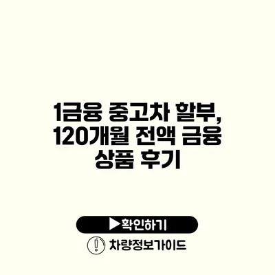 1금융 중고차 할부, 120개월 전액 금융 상품 후기