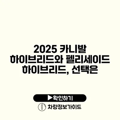 2025 카니발 하이브리드와 펠리세이드 하이브리드, 선택은?