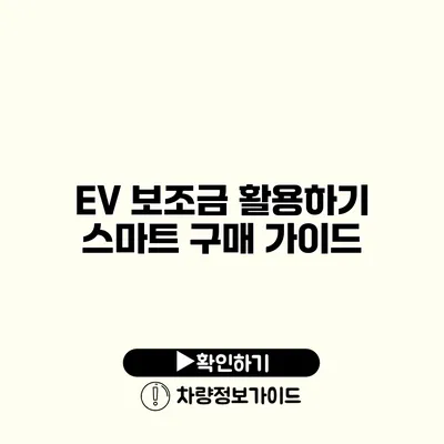 EV 보조금 활용하기 스마트 구매 가이드