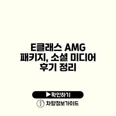 E클래스 AMG 패키지, 소셜 미디어 후기 정리