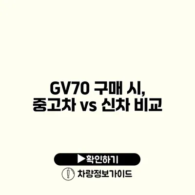 GV70 구매 시, 중고차 vs 신차 비교