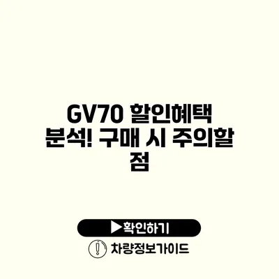 GV70 할인혜택 분석! 구매 시 주의할 점