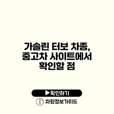 가솔린 터보 차종, 중고차 사이트에서 확인할 점