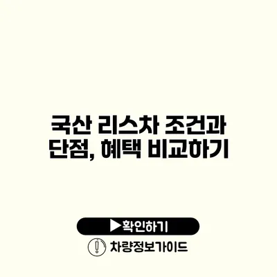 국산 리스차 조건과 단점, 혜택 비교하기