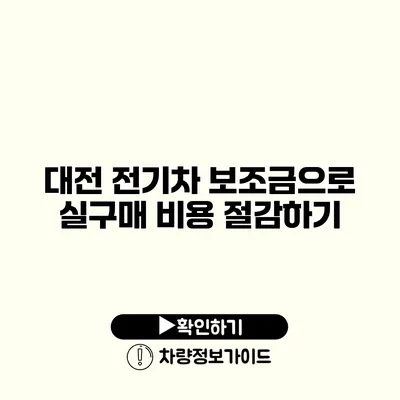 대전 전기차 보조금으로 실구매 비용 절감하기