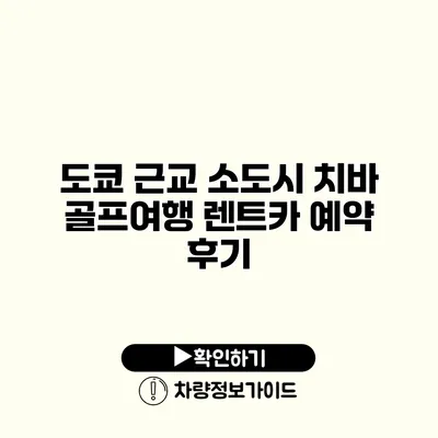 도쿄 근교 소도시 치바 골프여행 렌트카 예약 후기