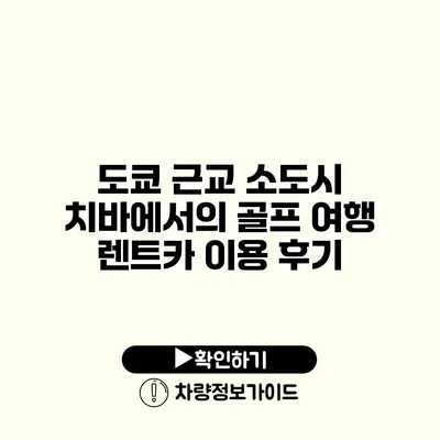 도쿄 근교 소도시 치바에서의 골프 여행 렌트카 이용 후기