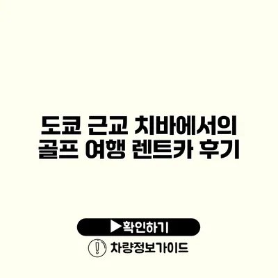 도쿄 근교 치바에서의 골프 여행 렌트카 후기