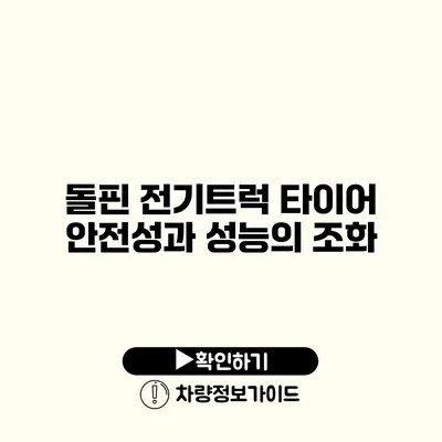 돌핀 전기트럭 타이어 안전성과 성능의 조화