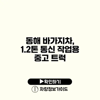 동해 바가지차, 1.2톤 통신 작업용 중고 트럭