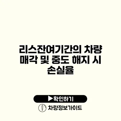 리스잔여기간의 차량 매각 및 중도 해지 시 손실율