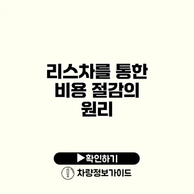 리스차를 통한 비용 절감의 원리