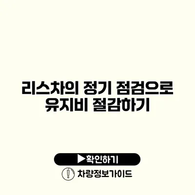 리스차의 정기 점검으로 유지비 절감하기