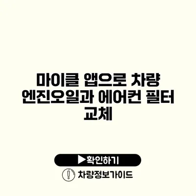 마이클 앱으로 차량 엔진오일과 에어컨 필터 교체