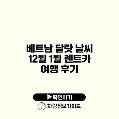 베트남 달랏 날씨 12월 1월 렌트카 여행 후기