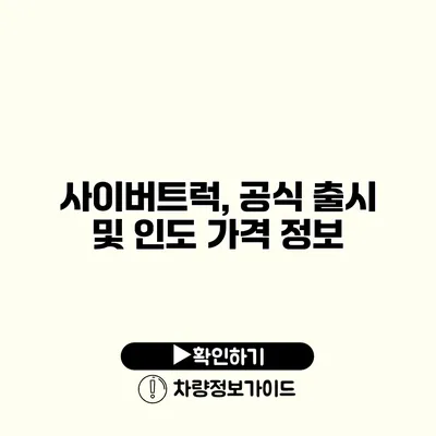 사이버트럭, 공식 출시 및 인도 가격 정보