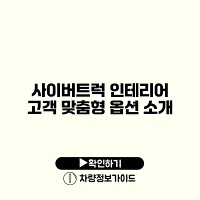 사이버트럭 인테리어 고객 맞춤형 옵션 소개