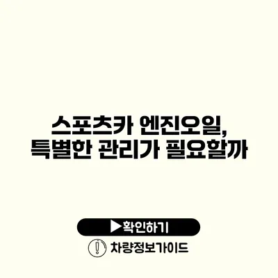 스포츠카 엔진오일, 특별한 관리가 필요할까?