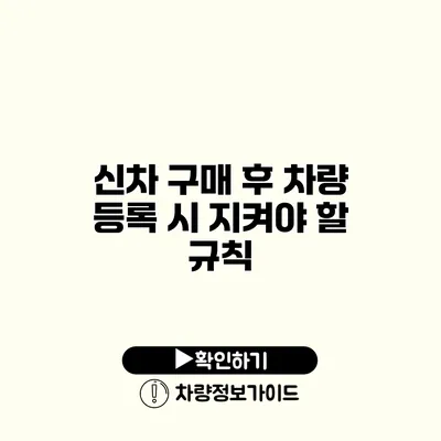 신차 구매 후 차량 등록 시 지켜야 할 규칙