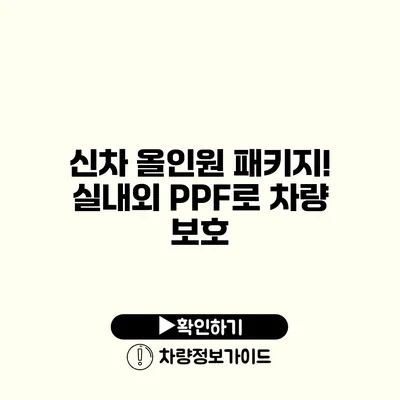 신차 올인원 패키지! 실내/외 PPF로 차량 보호