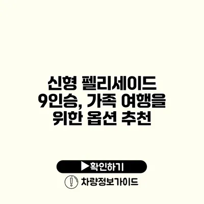 신형 펠리세이드 9인승, 가족 여행을 위한 옵션 추천