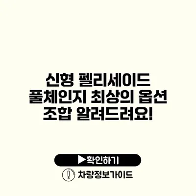 신형 펠리세이드 풀체인지 최상의 옵션 조합 알려드려요!