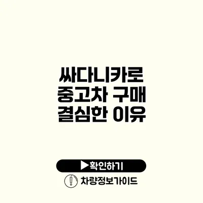 싸다니카로 중고차 구매 결심한 이유