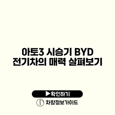 아토3 시승기 BYD 전기차의 매력 살펴보기