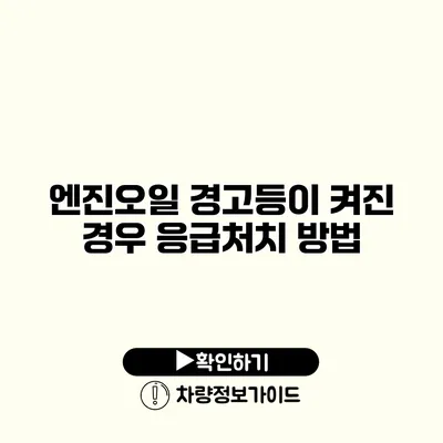 엔진오일 경고등이 켜진 경우 응급처치 방법