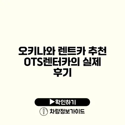 오키나와 렌트카 추천 OTS렌터카의 실제 후기