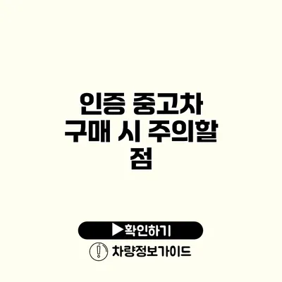 인증 중고차 구매 시 주의할 점