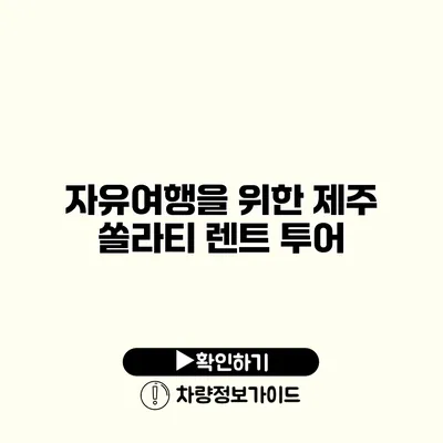 자유여행을 위한 제주 쏠라티 렌트 투어