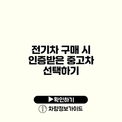 전기차 구매 시 인증받은 중고차 선택하기