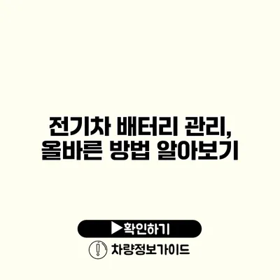 전기차 배터리 관리, 올바른 방법 알아보기