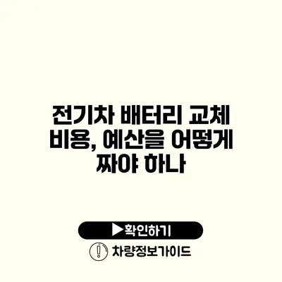 전기차 배터리 교체 비용, 예산을 어떻게 짜야 하나?