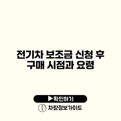 전기차 보조금 신청 후 구매 시점과 요령