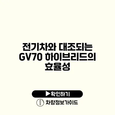 전기차와 대조되는 GV70 하이브리드의 효율성