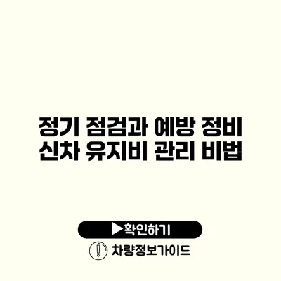 정기 점검과 예방 정비 신차 유지비 관리 비법