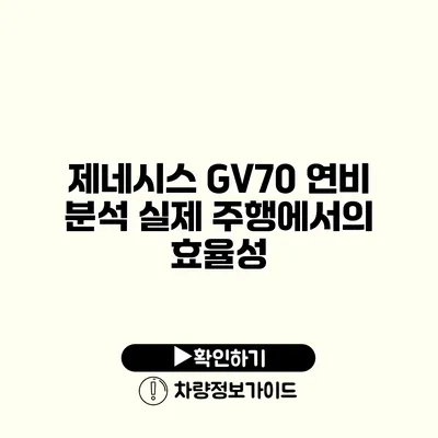 제네시스 GV70 연비 분석 실제 주행에서의 효율성