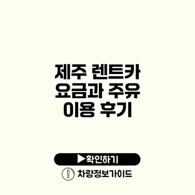 제주 렌트카 요금과 주유 이용 후기