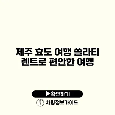 제주 효도 여행 쏠라티 렌트로 편안한 여행