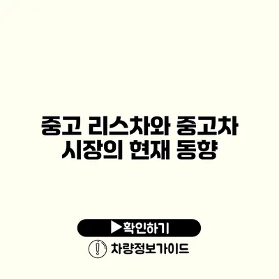 중고 리스차와 중고차 시장의 현재 동향