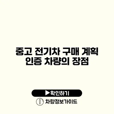 중고 전기차 구매 계획? 인증 차량의 장점