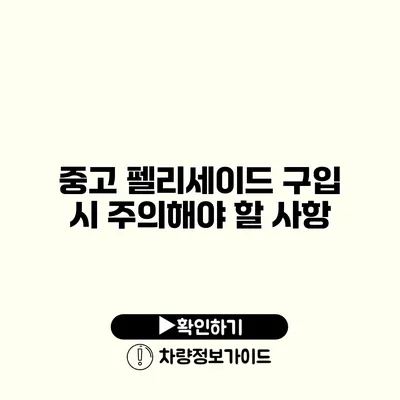 중고 펠리세이드 구입 시 주의해야 할 사항