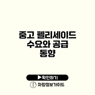 중고 펠리세이드 수요와 공급 동향