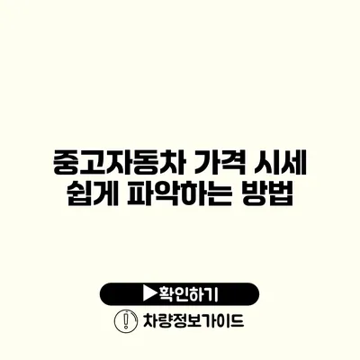 중고자동차 가격 시세 쉽게 파악하는 방법