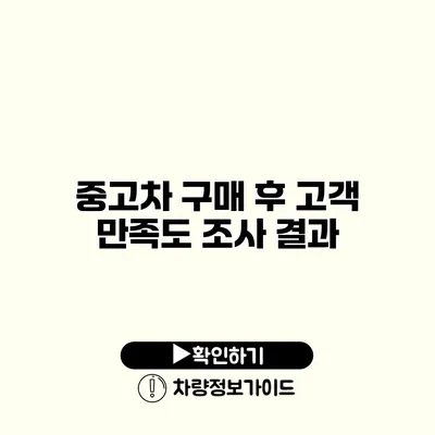 중고차 구매 후 고객 만족도 조사 결과