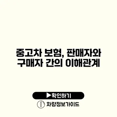 중고차 보험, 판매자와 구매자 간의 이해관계