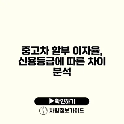 중고차 할부 이자율, 신용등급에 따른 차이 분석